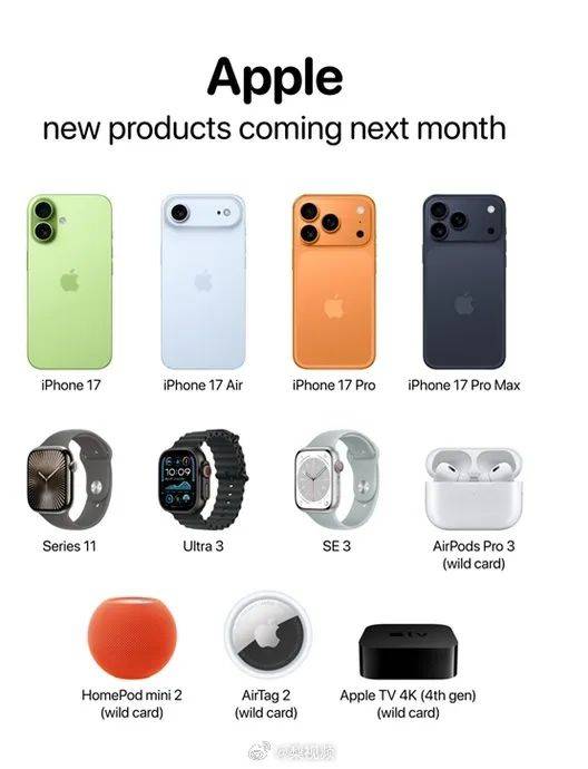 iPhone17全系价格曝光：17售价799美元起，17 Pro售价1049美元起，17 Pro Max售价1199美元起