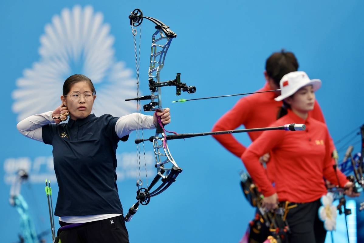全运会：江苏队夺得射箭复合弓混合团体金牌