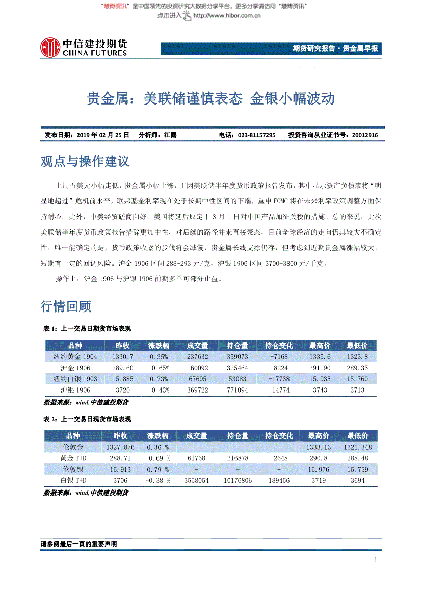 贵金属操作建议(贵金属应用操作软件)